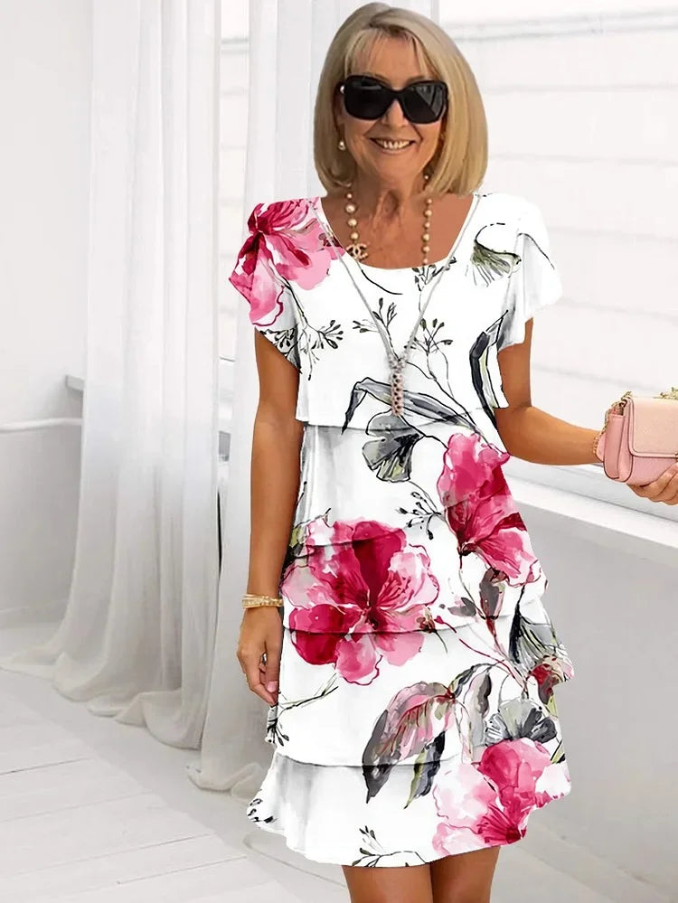 Rosette Ruffle Dress