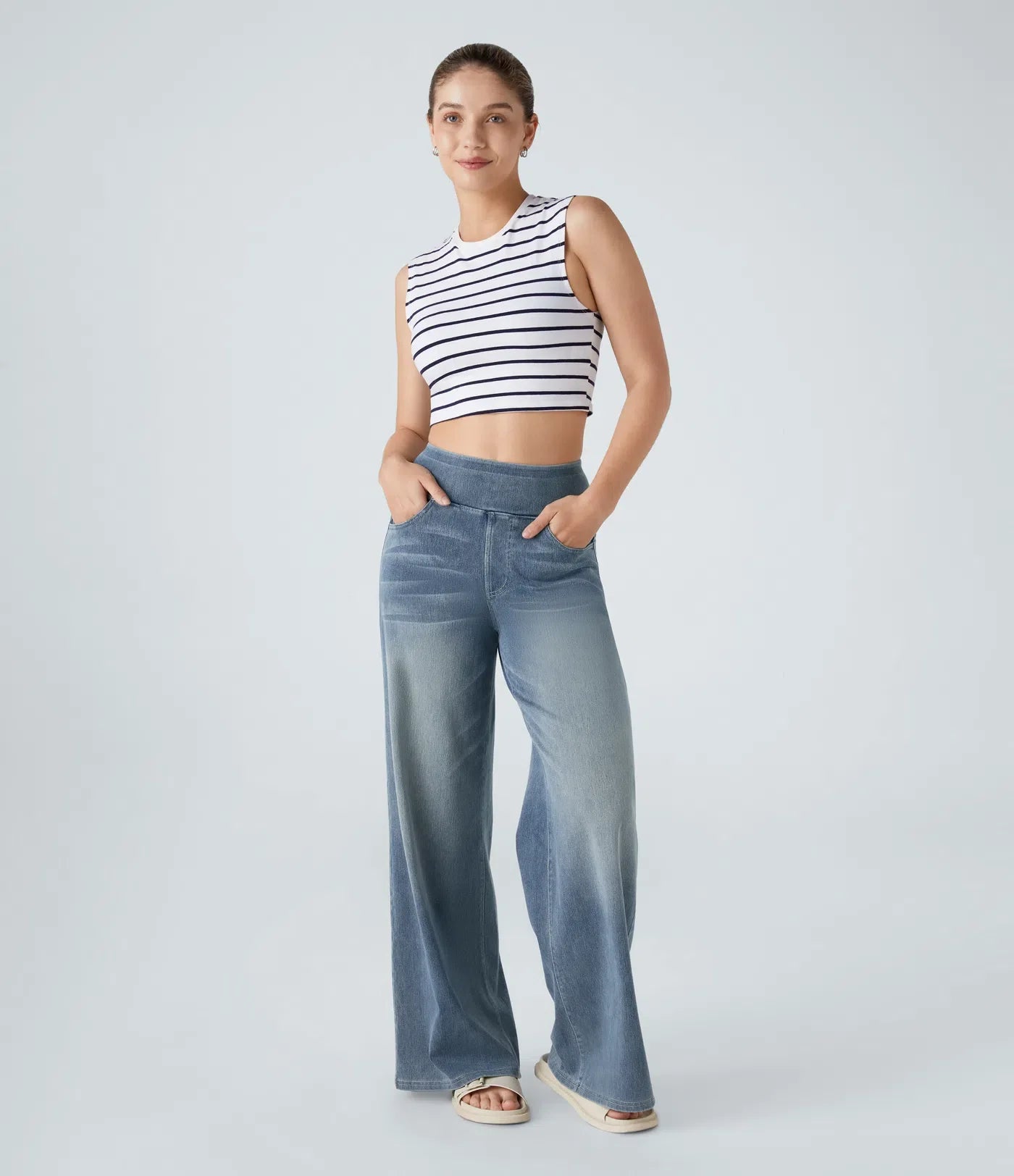Eva | High-waisted stretch trousers