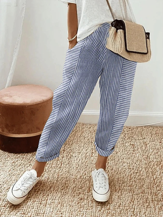 Lore | Striped cotton trousers