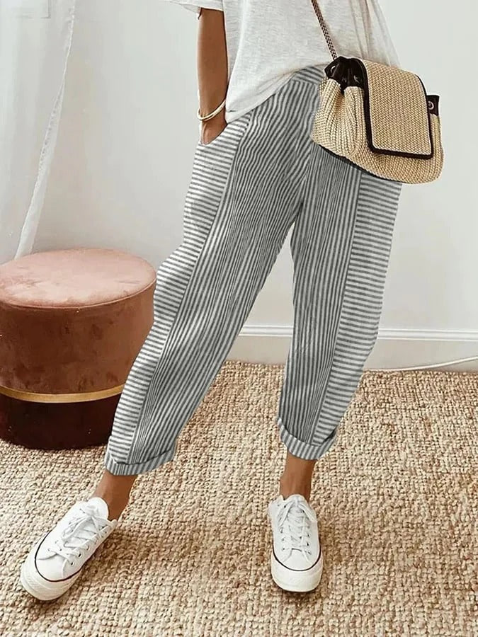 Lore | Striped cotton trousers